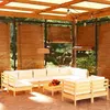Image de vidaXL Bois de Pin Massif Salon de Jardin 10 pcs avec Coussins Mobilier de Patio Meubles d'Extérieur Mobilier de Jardin 3097253