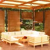 Image de Salon de jardin modulable Vidaxl bois massif beige 4 pieces 12 personnes