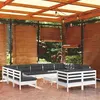Image de Salon de jardin Vidaxl bois massif gris 4 pieces 12 personnes
