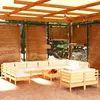 Image de Salon de jardin modulable Vidaxl beige bois 13 pieces x 63.5 x 28.5 cm