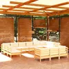 Image de vidaXL Bois de Pin Massif Salon de Jardin 13 pcs avec Coussins Mobilier de Patio Meubles d'Extérieur Mobilier de Jardin 3097283