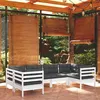 Image de Salon de jardin modulable Vidaxl Bois gris 6 pieces x 63.5 x 62.5 6 personnes