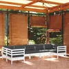 Image de Salon de jardin Vidaxl 7 personnes gris bois 63.5 x 60 x 62.5 cm 7 pieces