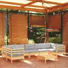 Image de vidaXL Bois de Pin Massif Salon de Jardin 8 pcs avec Coussins Mobilier de Patio Meubles d'Extérieur Mobilier de Jardin 3097312