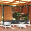 Image de vidaXL Bois de Pin Massif Salon de Jardin 8 pcs avec Coussins Mobilier de Patio Meubles d'Extérieur Mobilier de Jardin 3097314