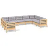Image de 9 pieces VIDAXL gris 9 personnes salon de jardin modulable x 63.5 x 62.5 bois