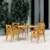 Image de Lot de 4 chaise vidaxl exterieur non pliable H. 90 cm en bois massif marron