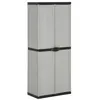 Image de Armoire de rangement de jardin 3 étagères Gris noir 68x40x168cm
