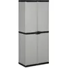 Image de Armoire de rangement de jardin 3 étagères Gris noir 68x40x168cm