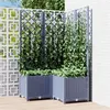 Image de vidaXL Jardinière avec Treillis, Bac à Fleurs, Pot à Plantes, Boîte à Fleurs Jardin Terrasse Patio Extérieur, Bleu Gris 318255