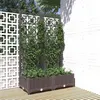Image de vidaXL Jardinière avec Treillis Lit Surélevé Pot à Plantes Boîte à Fleurs Jardin Patio Entrée Terrasse Extérieur Marron 318260