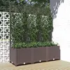 Image de vidaXL Jardinière avec Treillis Lit Surélevé Pot à Plantes Boîte à Fleurs Jardin Patio Entrée Terrasse Extérieur Marron 318263