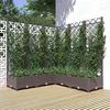 Image de vidaXL Jardinière avec Treillis Lit Surélevé Pot à Plantes Boîte à Fleurs Jardin Patio Entrée Terrasse Extérieur Marron 318266