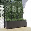 Image de vidaXL Jardinière avec Treillis, PP, Noir, 120x40x136 cm, Bac à Fleurs pour Terrasse et Balcon, Jardin 318273