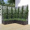 Image de vidaXL Jardinière avec treillis Noir 120x120x121,5 cm PP