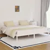Image de Cadre de lit sans matelas bois massif de pin 200x200 cm blanc