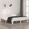 Image de Cadre de lit sans matelas blanc bois de pin massif 140x190 cm