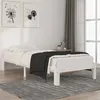 Image de Cadre de lit sans matelas blanc bois de pin massif 90x200 cm