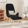 Image de Chaise de relaxation avec tabouret Noir Tissu