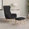 Image de Chaise de relaxation avec repose pied Noir Tissu