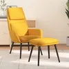 Image de vidaXL Relaxstoel met voetenbank stof mosterdgeel3097775