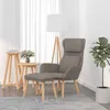 Image de vidaXL Relaxstoel met voetenbank fluweel lichtgrijs3097820