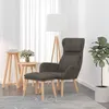 Image de Chaise de relaxation avec tabouret Gris foncé Velours
