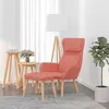 Image de Chaise de relaxation avec tabouret Rose Velours