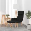 Image de Chaise de relaxation avec tabouret Noir Velours