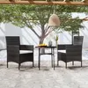 Image de vidaXL Mobilier à Dîner de Jardin 3 pcs Ensemble de Salle à Manger de Patio Mobilier de Repas d'Extérieur Terrasse Résine 3098022