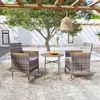 Image de vidaXL Ensemble de salle à manger de jardin 3 pcs Résine tressée Gris 3098026