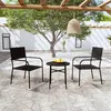 Image de vidaXL Mobilier à Dîner de Jardin 3 pcs Ensemble de Salle à Manger de Patio Mobilier de Repas d'Extérieur Terrasse Résine 3098033