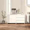 Image de vidaXL Buffets 2 pcs Blanc Bois d'ingénierie3098057