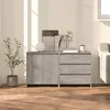 Image de vidaXL Buffets 2 pcs Armoires Latérales Organisateurs de Maison Armoires de Rangement Meubles de Salon Intérieur Gris Béton Bois d'Ingénierie