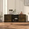 Image de vidaXL Buffets 3 pcs Armoires de Rangement Organisateurs de Maison Meubles de Rangement Armoires de Salon Intérieur Chêne Fumé Bois d'Ingénierie