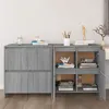 Image de vidaXL Buffet 2 pcs, Armoires avec 4 Portes, Meubles de Rangement, Organisateurs de Salle de Séjour Salon Intérieur, Sonoma Gris Bois d'Ingénierie