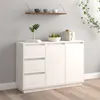 Image de Buffet Blanc 111x34x75 cm Bois massif de pin