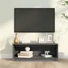 Image de Meuble TV Gris 90x35x35 cm Bois de pin massif