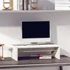 Image de vidaXL Support de Moniteur Réhausseur d'Écran Support d'Ordinateur Portable de Bureau Etagère d’Affichage Blanc 50x27x15 cm Bois de Pin Solide 813925