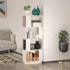 Image de vidaXL Bibliothèque Séparateur de Pièce Etagère à Livres Meuble Armoire de Rangement Cloison de Séparation Salon Blanc 51x25x132 cm Pin Solide