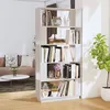 Image de vidaXL Bibliothèque Séparateur de Pièce Etagère à Livres Meuble Armoire de Rangement Cloison de Séparation Salon Blanc 80x25x163,5cm Pin Solide