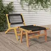 Image de vidaXL Chaise de Jardin et Repose-pieds Siège de Terrasse Meuble de Jardin Siège de Balcon Patio Meuble d'Extérieur Bois 319155
