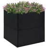 Image de vidaXL Jardinière Noir 80x80x80 cm Résine tressée