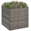 Image de Jardinière Gris 80x80x80 cm Résine tressée