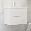 Image de Armoire d évier avec lavabo intégré Blanc Aggloméré