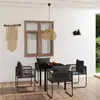 Image de vidaXL Ensemble de salle à manger de jardin 5 pcs Noir 3099078