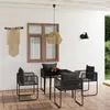 Image de vidaXL Ensemble de salle à manger de jardin 5 pcs Noir 3099084
