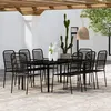 Image de Ensemble de salle à manger de jardin, 9 pcs vidaXL Noir