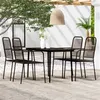 Image de vidaXL Ensemble de salle à manger de jardin 5 pcs Noir