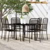 Image de vidaXL Ensemble de salle à manger de jardin 7 pcs Noir 3099146